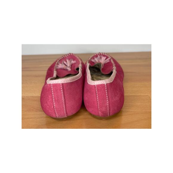 Lands End Hot Pink Flats with tassels 8M comfort slip on moccasin - Picture 3 of 8